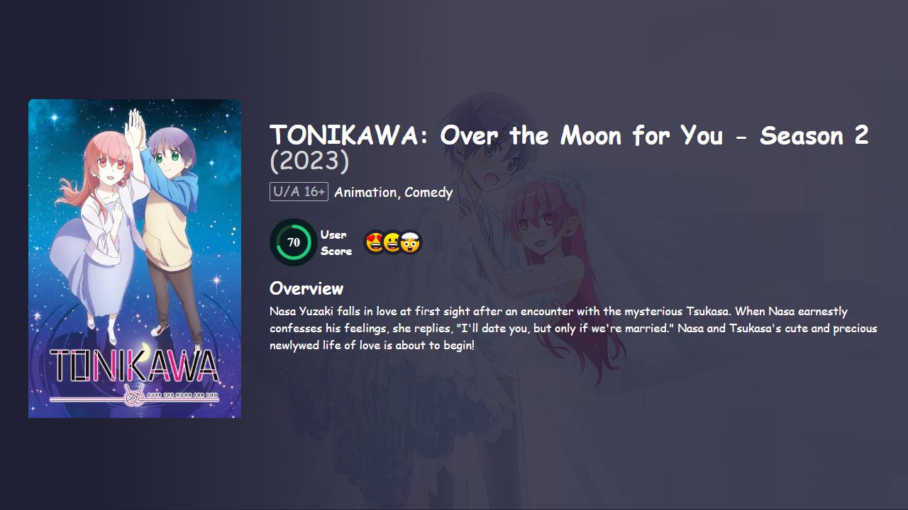 TONIKAWA: Over the Moon for You Season 2 Japanese Dubbed