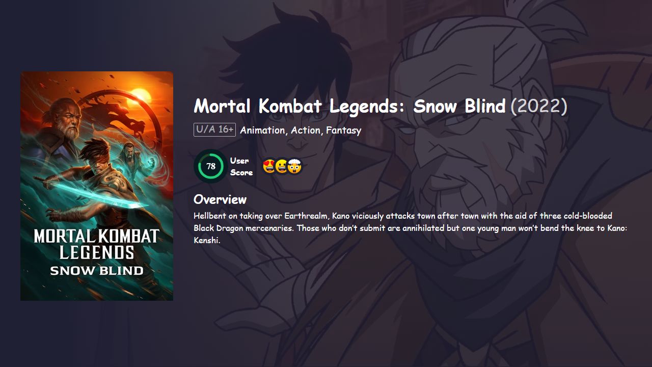 Mortal Kombat Legends: Snow Blind (2022) English Dubbed