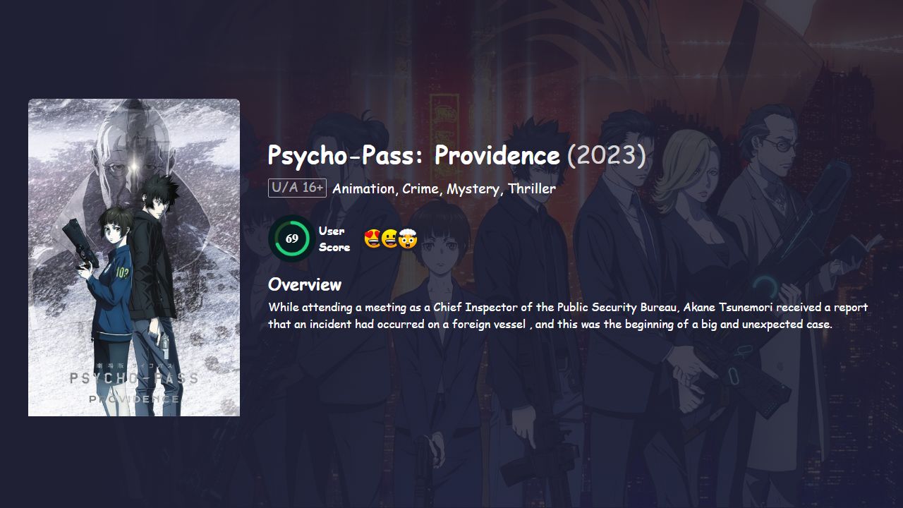 Psycho-Pass: Providence (2023) Japanese Dubbed