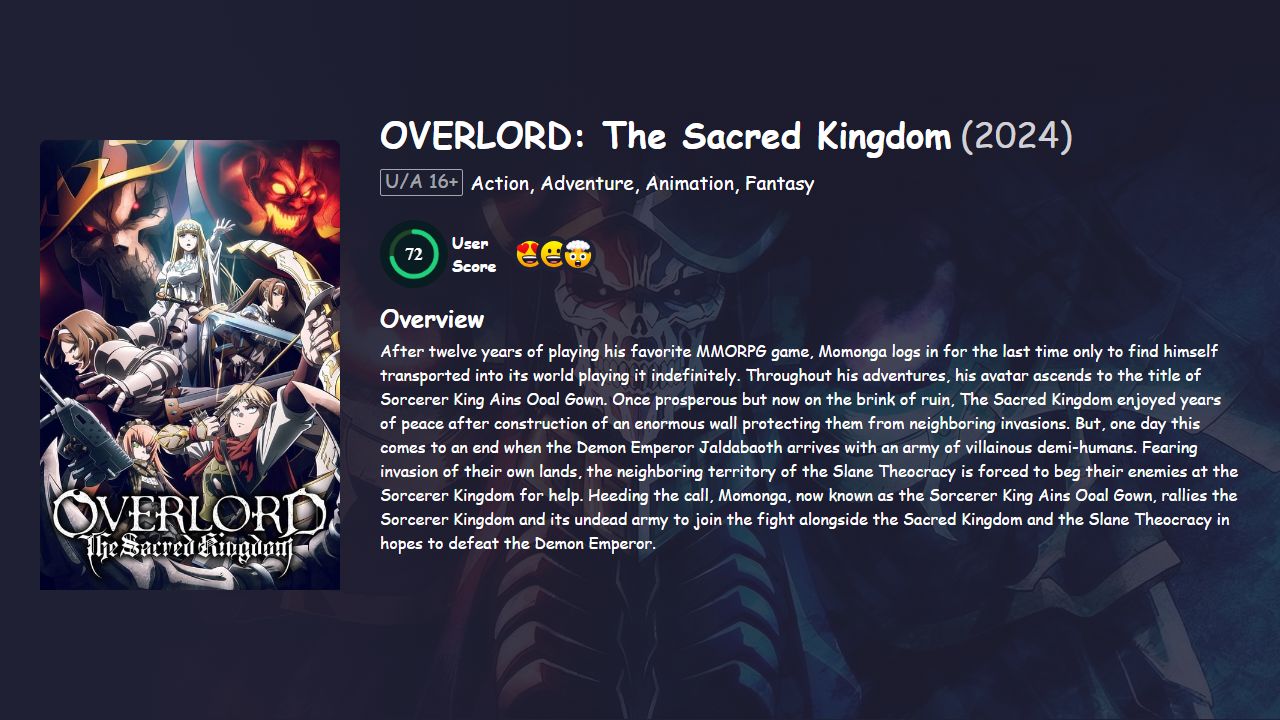 OVERLORD: The Sacred Kingdom (2024) Japanese Dubbed