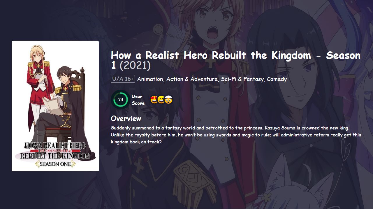 How a Realist Hero Rebuilt the Kingdom Season 1 Japanese Dubbed