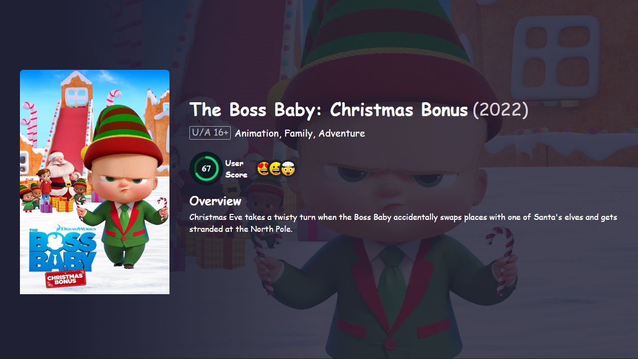 The Boss Baby: Christmas Bonus (2022) Hindi Dubbed