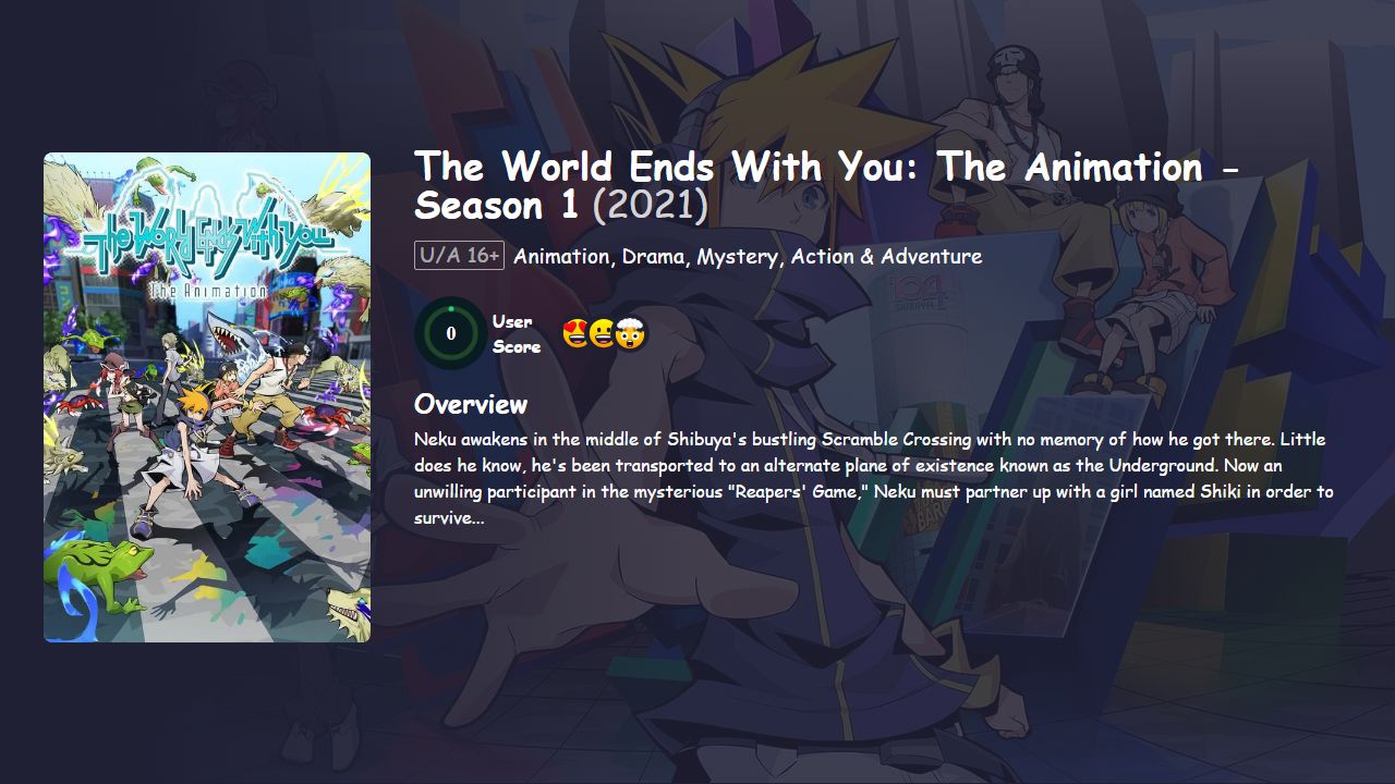 The World Ends With You: The Animation Season 1 Japanese Dubbed
