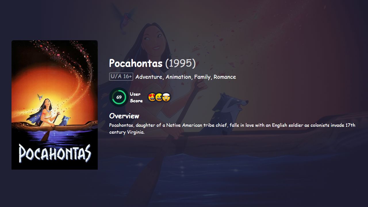 Pocahontas (1995) Hindi Dubbed