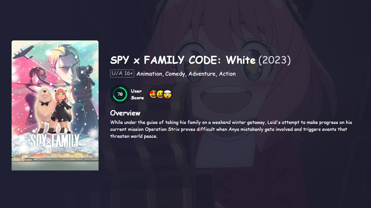 SPY x FAMILY CODE: White (2023) Japanese Dubbed