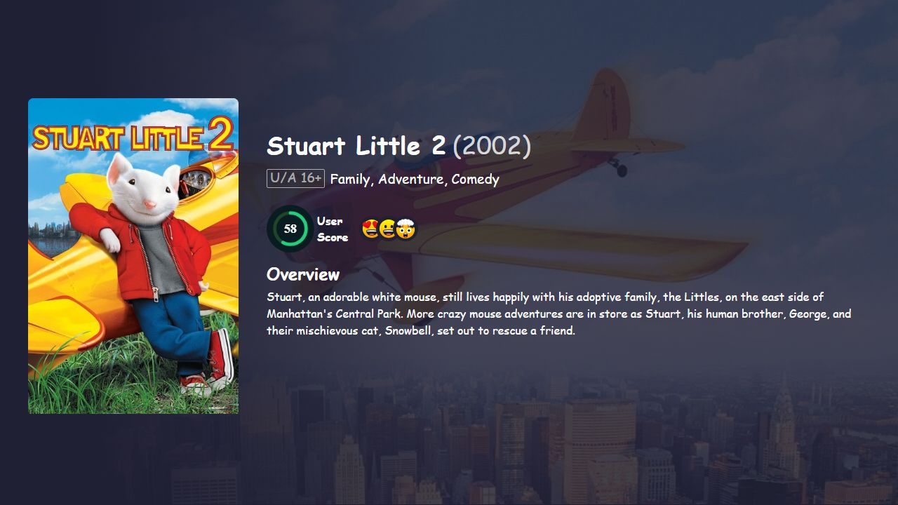 Stuart Little 2 (2002) Hindi Dubbed