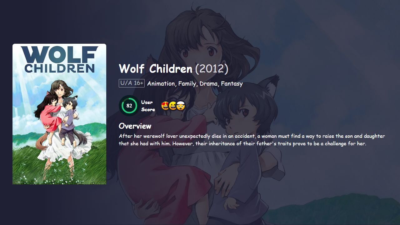 Wolf Children (2012) Japanese Dubbed