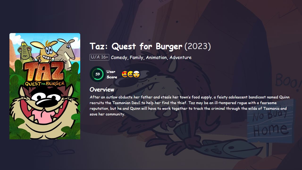 Taz: Quest for Burger (2023) English Dubbed