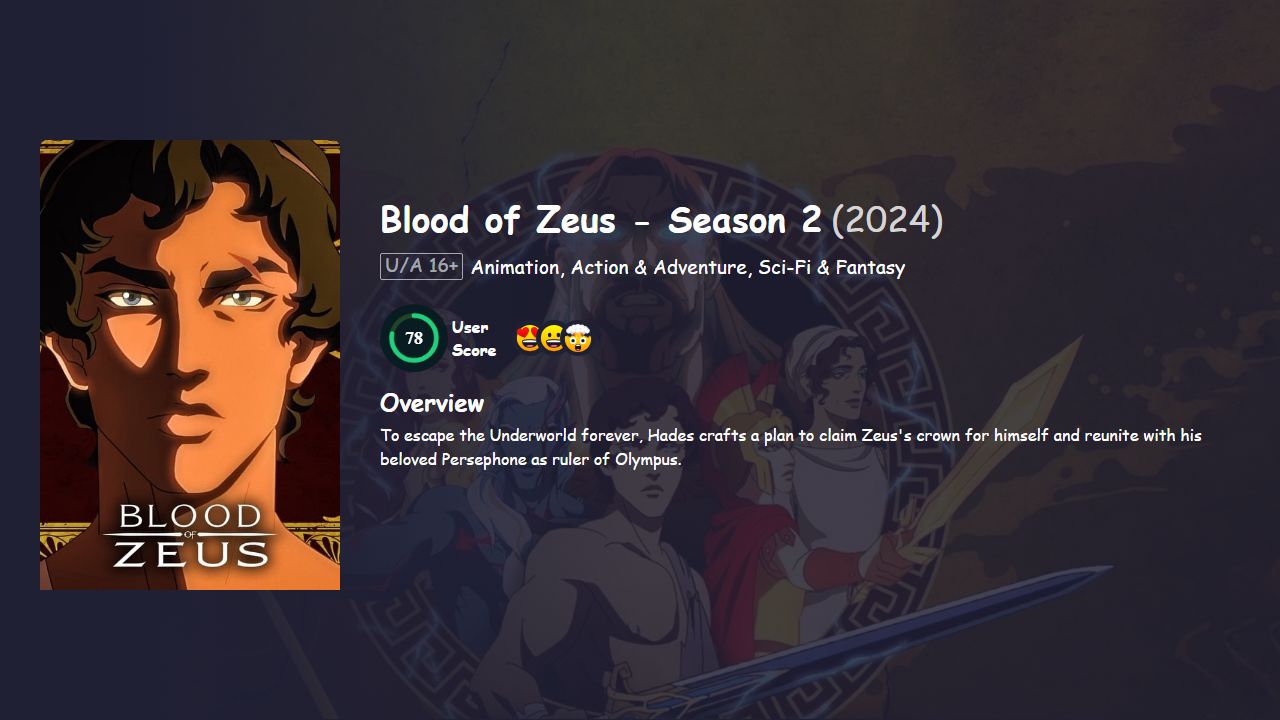 Blood of Zeus Season 2 Hindi Dubbed