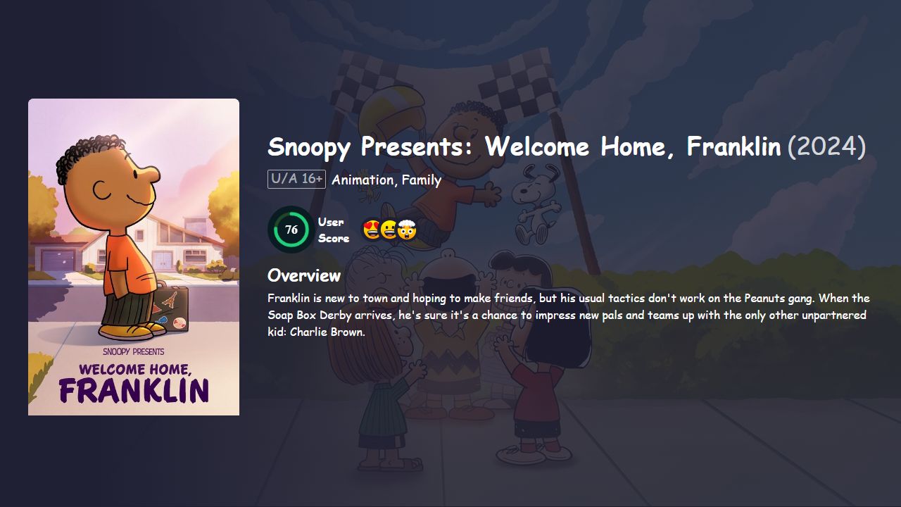 Snoopy Presents: Welcome Home, Franklin (2024) Hindi Dubbed