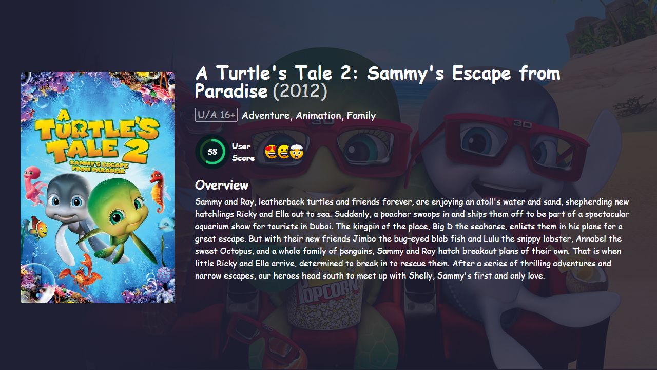 A Turtle’s Tale 2: Sammy’s Escape from Paradise (2012) Hindi Dubbed