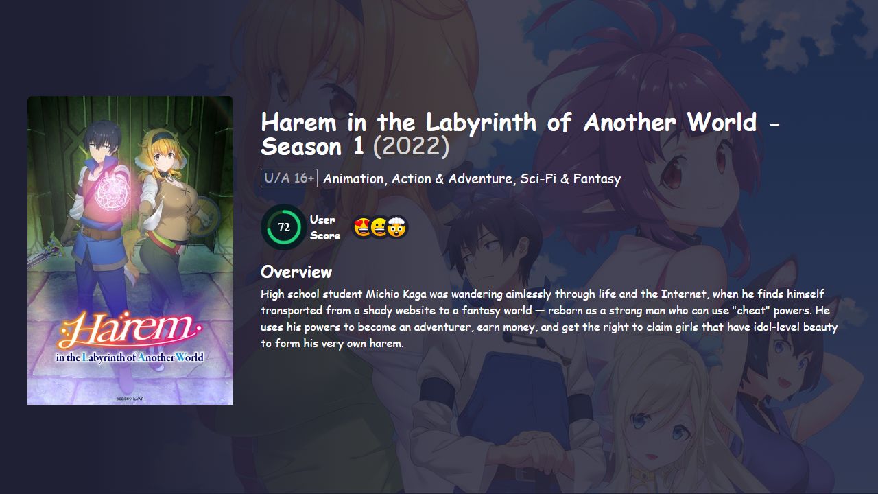 Harem in the Labyrinth of Another World Season 1 Hindi Dubbed