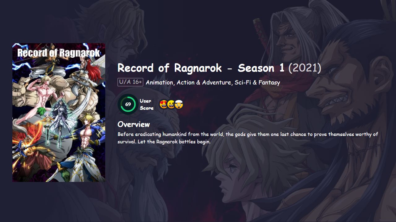 Record of Ragnarok Season 1 Japanese Dubbed