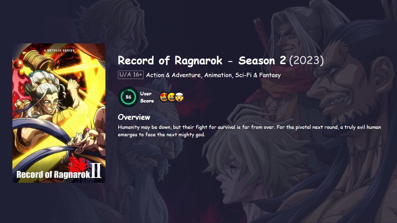 Record of Ragnarok Season 2 English-Japanese Dubbed