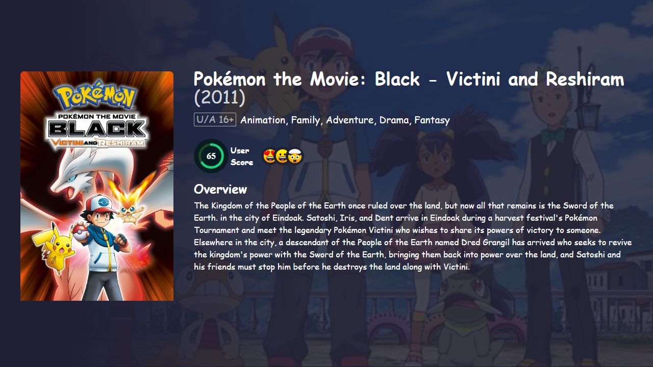 Pokémon the Movie: Black – Victini and Reshiram (2011) Hindi Dubbed