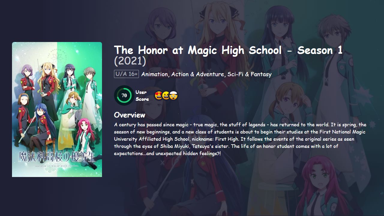 The Honor at Magic High School Season 1 Japanese Dubbed