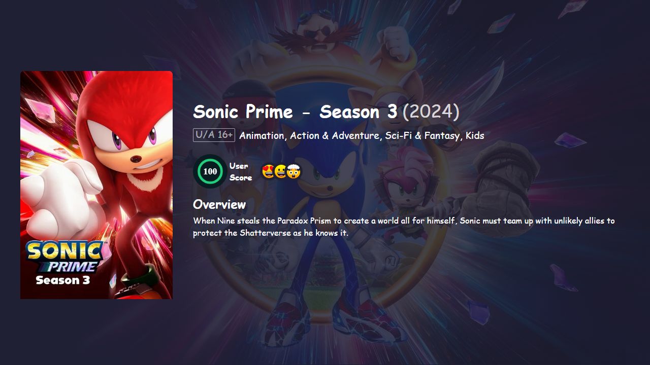 Sonic Prime Season 3 Hindi Dubbed