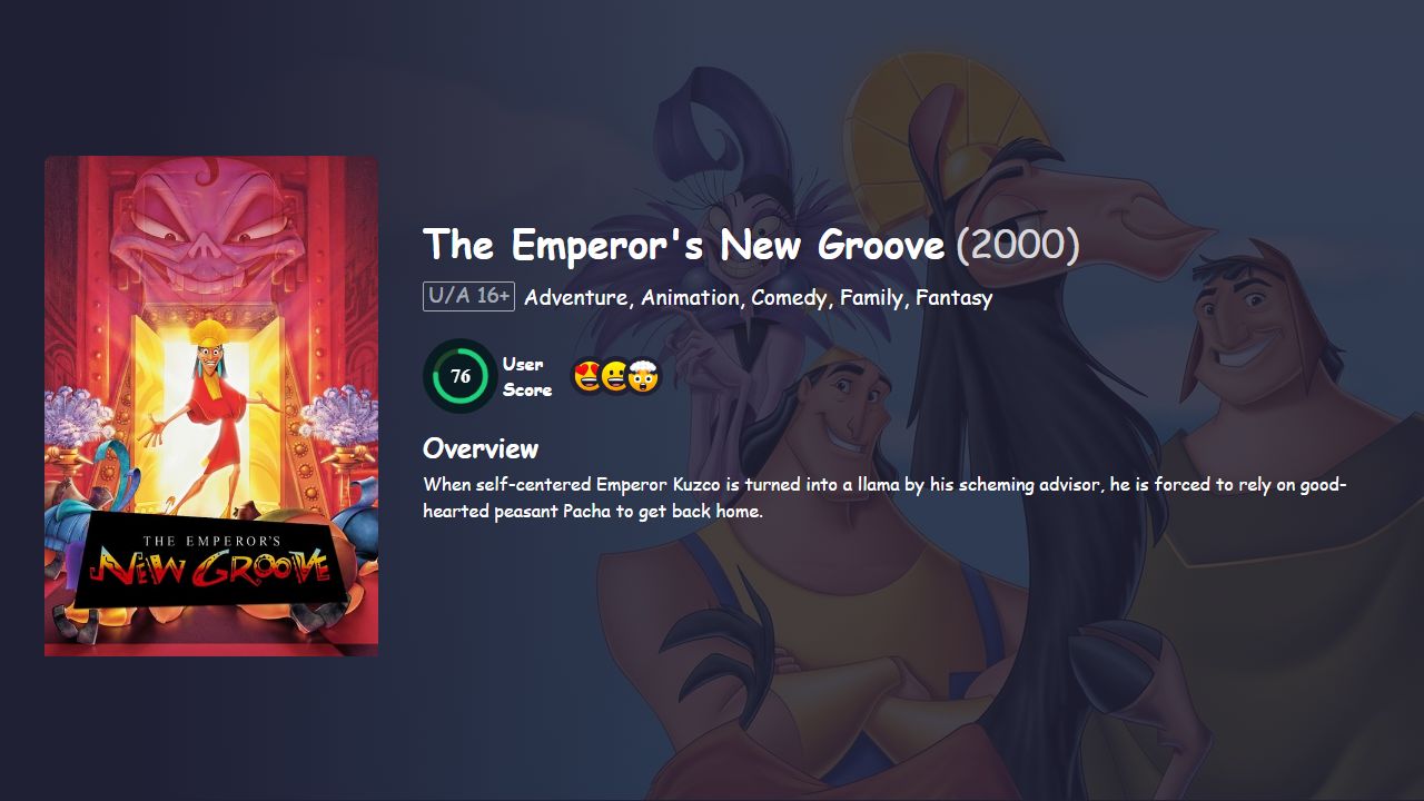 The Emperor’s New Groove (2000) Hindi Dubbed