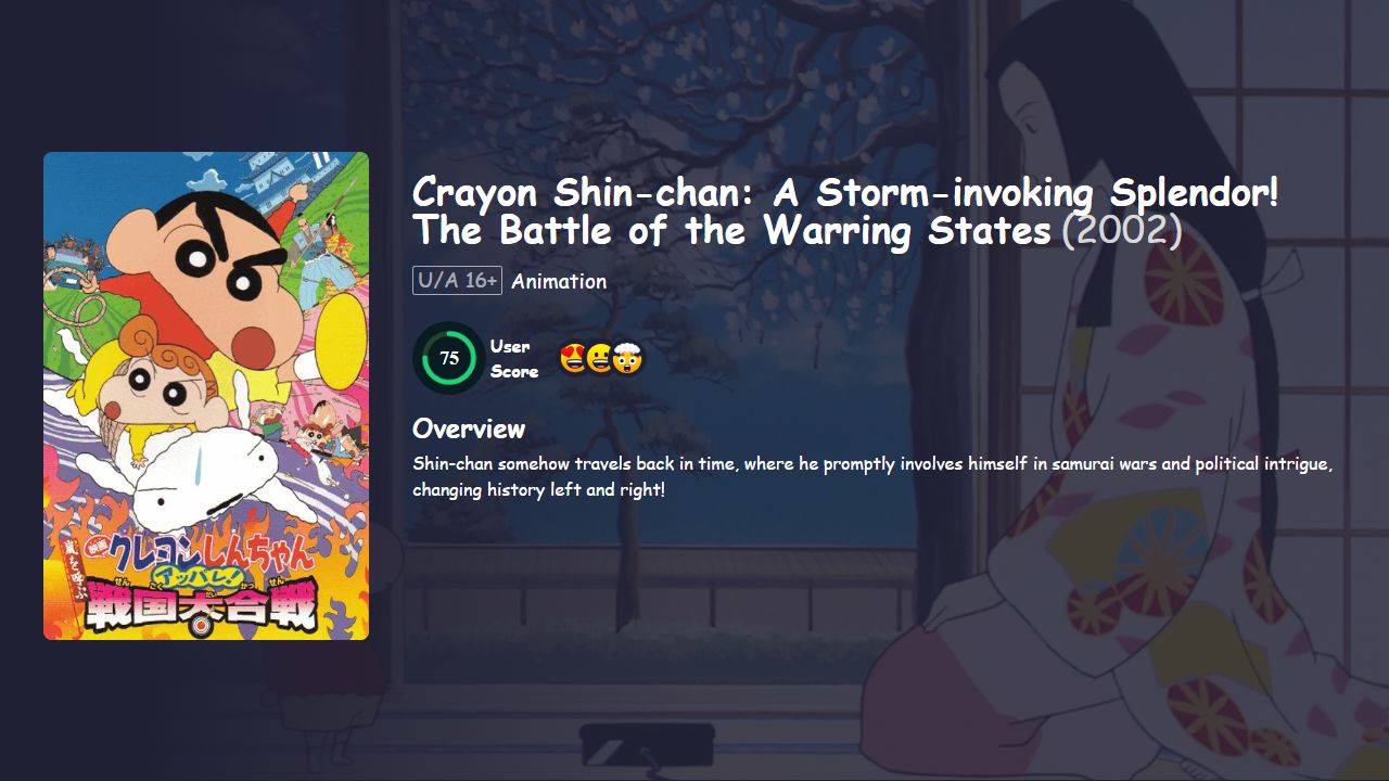 Crayon Shin-chan: A Storm-invoking Splendor! The Battle of the Warring States (2002) Hindi Dubbed