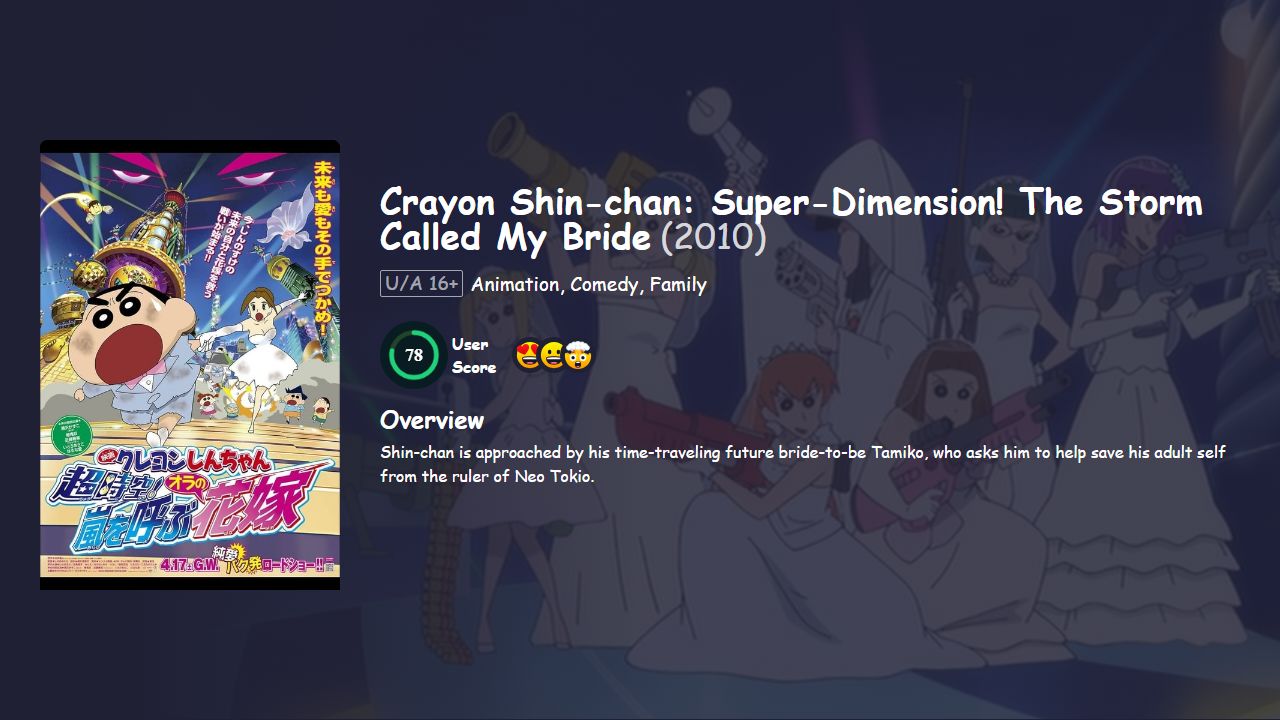 Crayon Shin-chan: Super-Dimension! The Storm Called My Bride (2010) Hindi Dubbed