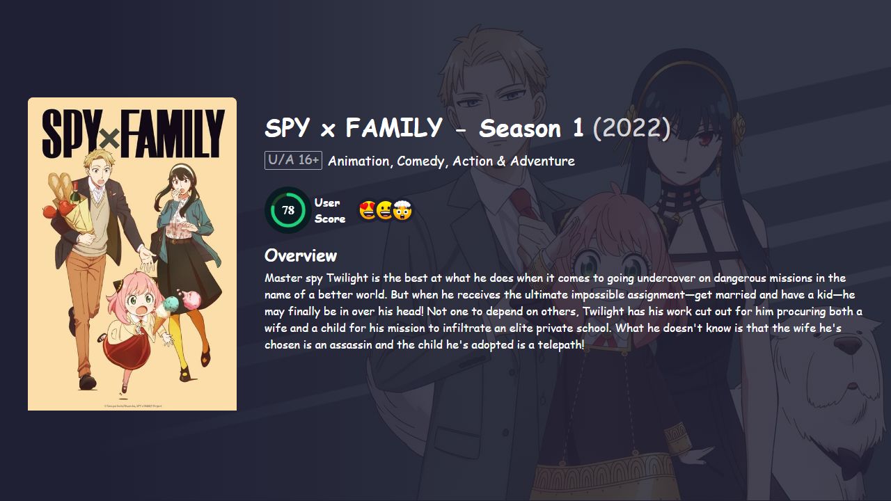 SPY x FAMILY Season 1 Hindi Dubbed