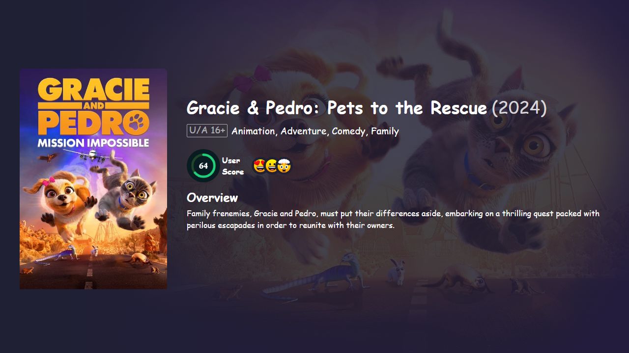 Gracie & Pedro: Pets to the Rescue (2024) English Dubbed