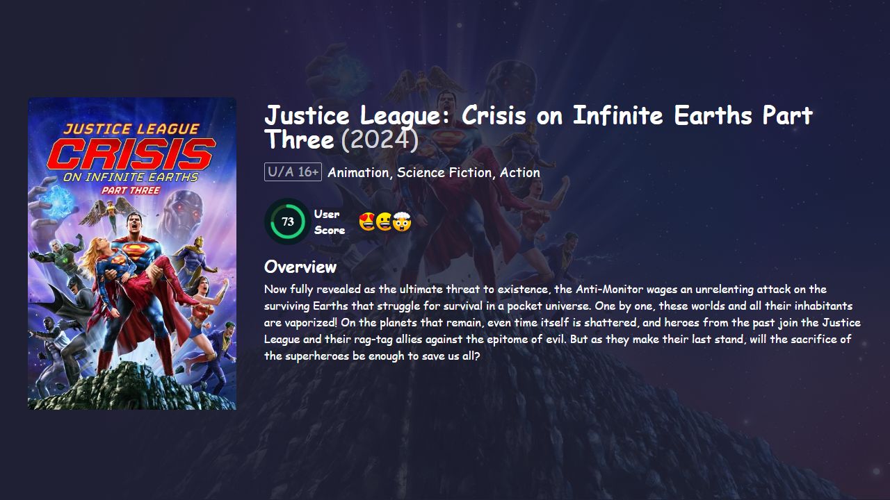 Justice League: Crisis on Infinite Earths Part Three (2024) English Dubbed