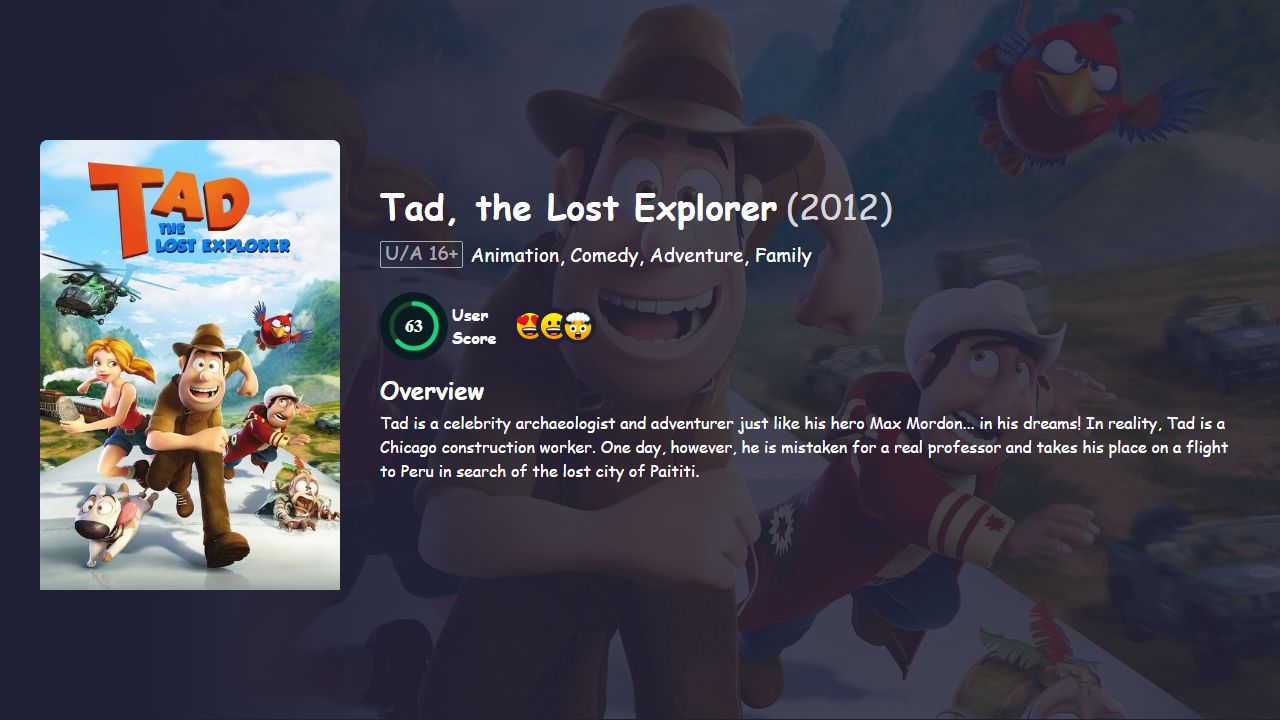 Tad, the Lost Explorer (2012) Hindi Dubbed