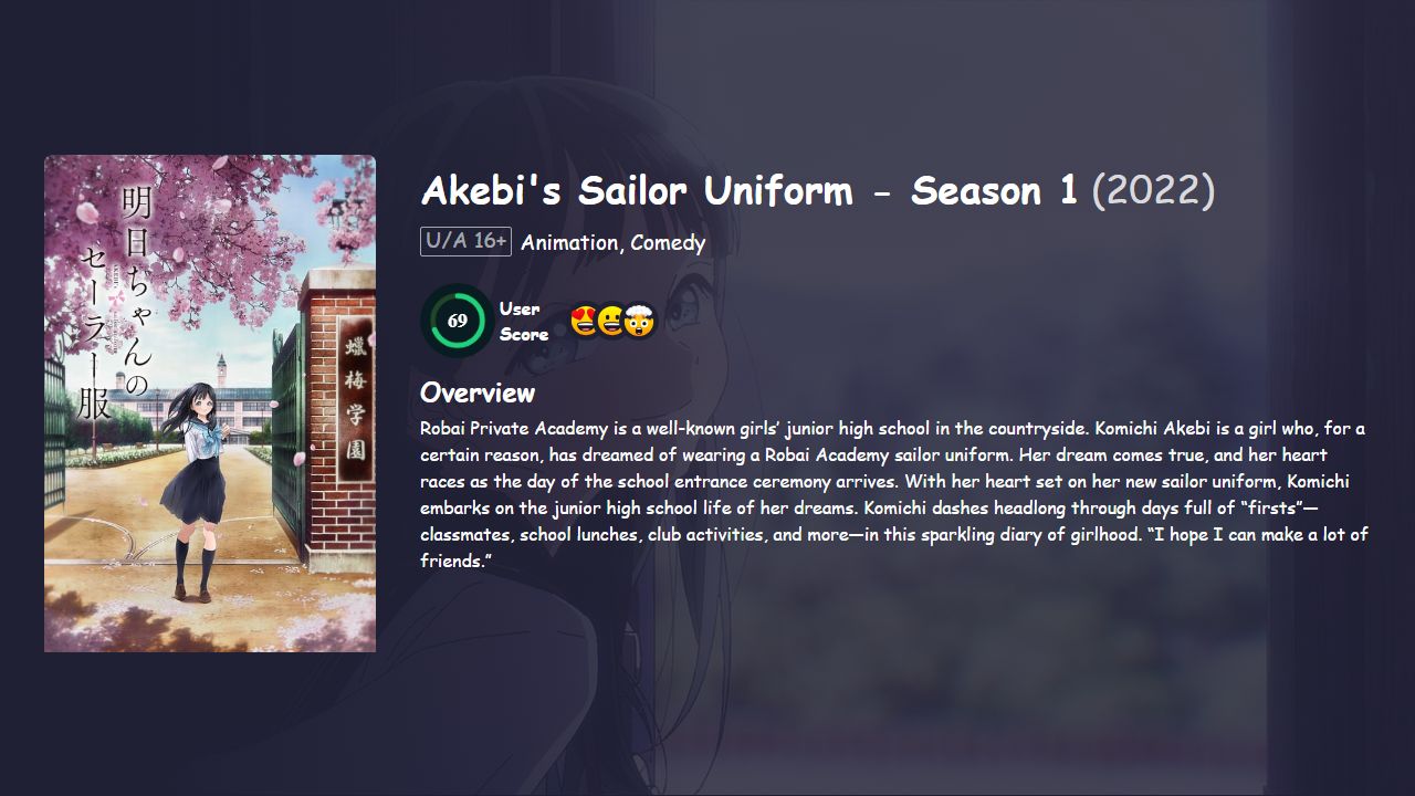 Akebi’s Sailor Uniform Season 1 Hindi Dubbed