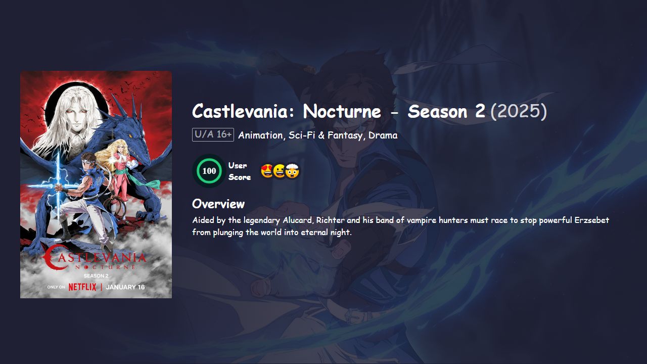 Castlevania: Nocturne Season 2 Hindi Dubbed