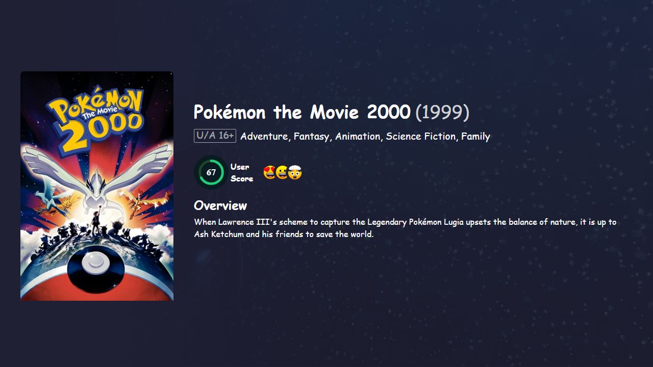 Pokémon the Movie 2000 (1999) Hindi Dubbed