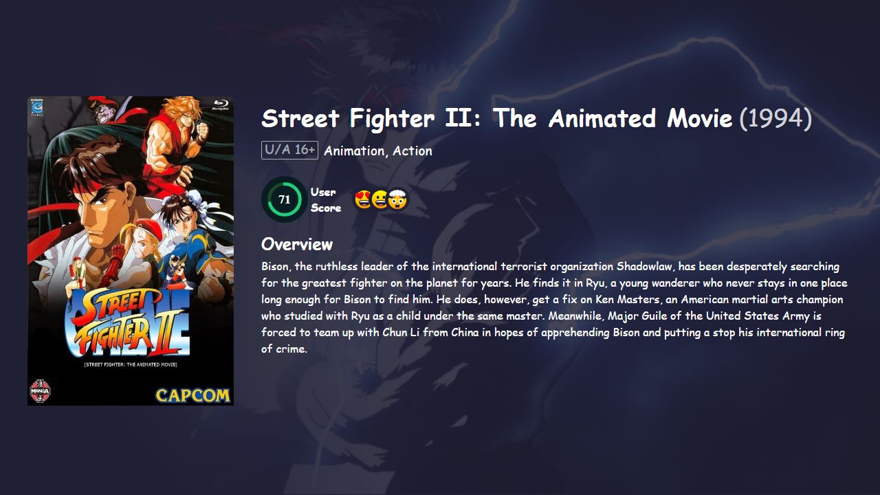 Street Fighter II: The Animated Movie (1994) Japanese Dubbed