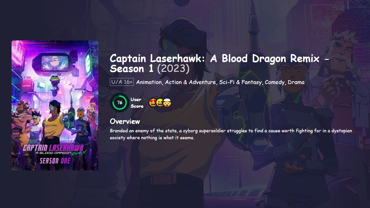 Captain Laserhawk: A Blood Dragon Remix Season 1 Hindi Dubbed