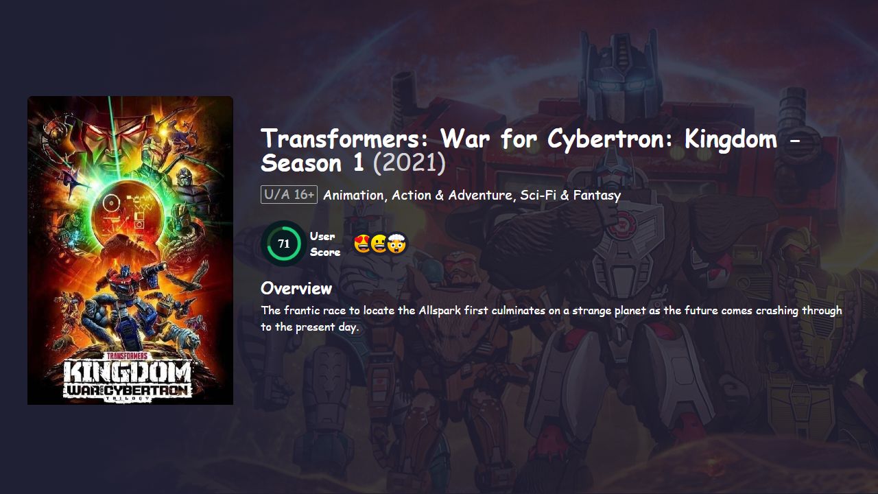 Transformers: War for Cybertron: Kingdom Season 1 Hindi Dubbed