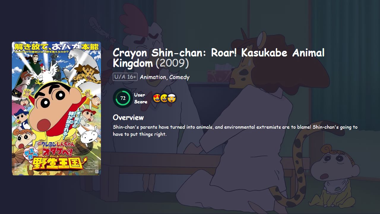 Crayon Shin-chan: Roar! Kasukabe Animal Kingdom (2009) Hindi Dubbed