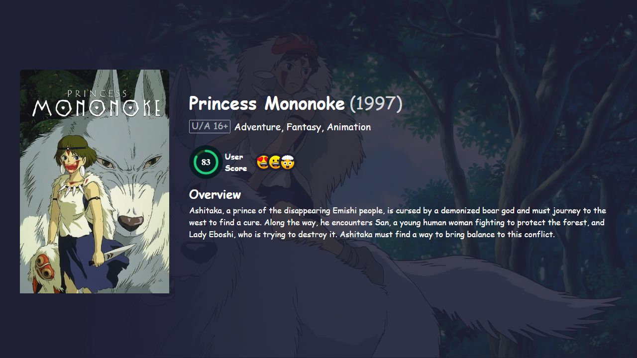 Princess Mononoke (1997) Hindi Dubbed