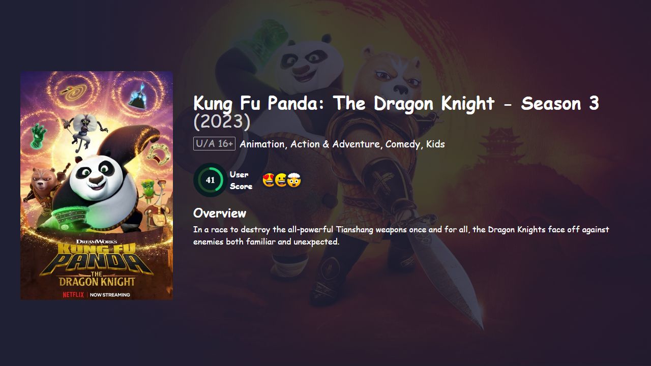 Kung Fu Panda: The Dragon Knight Season 3 Hindi Dubbed