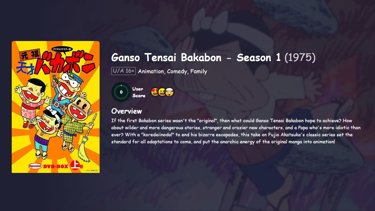 Ganso Tensai Bakabon Season 1 Hindi Dubbed