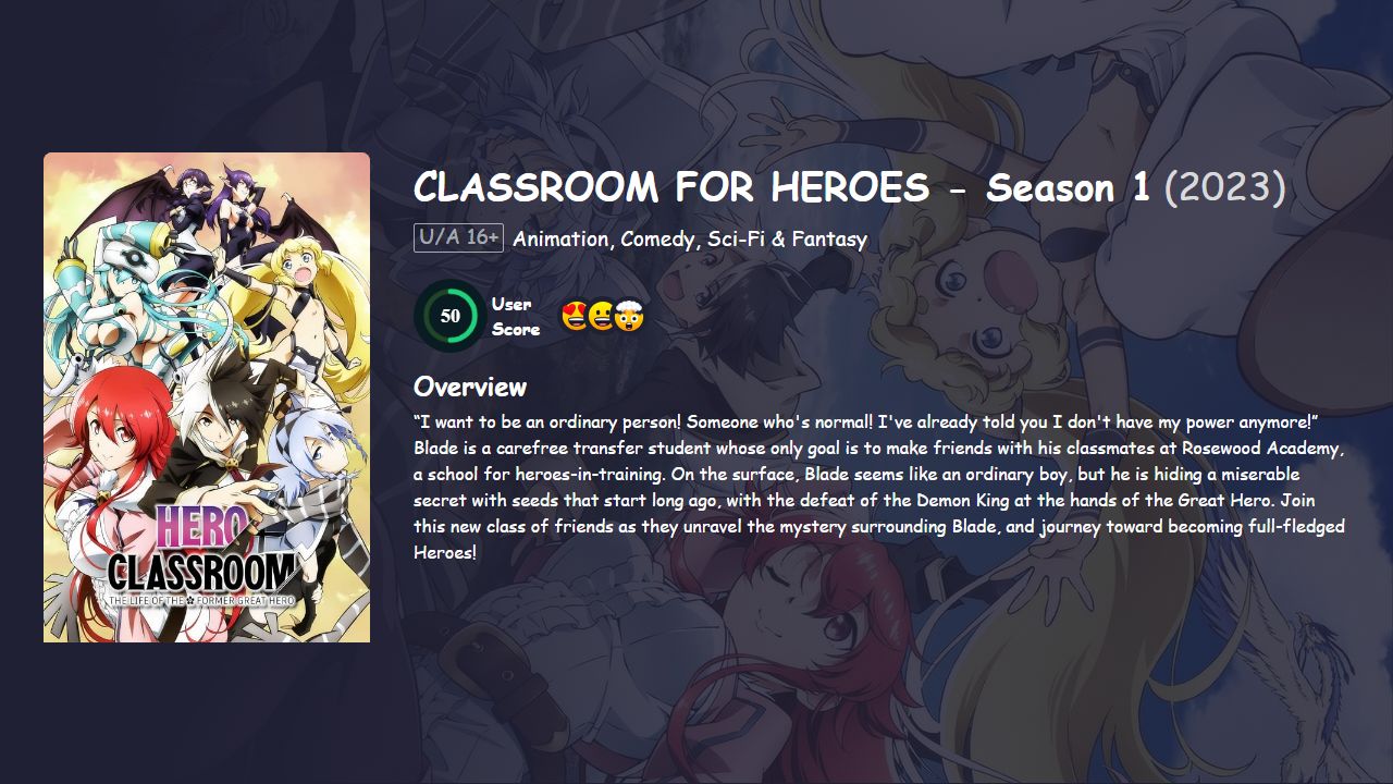 CLASSROOM FOR HEROES Season 1 Japanese Dubbed