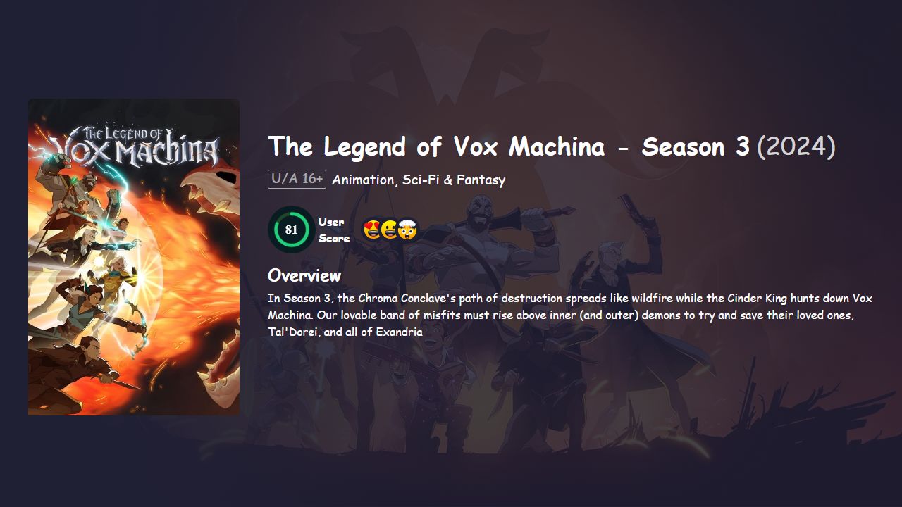 The Legend of Vox Machina Season 3 Hindi Dubbed