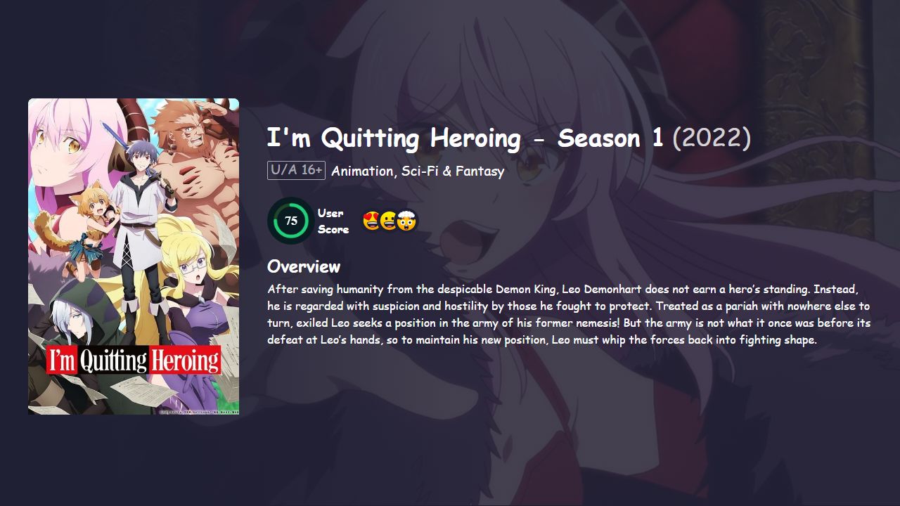 I’m Quitting Heroing Season 1 Japanese Dubbed