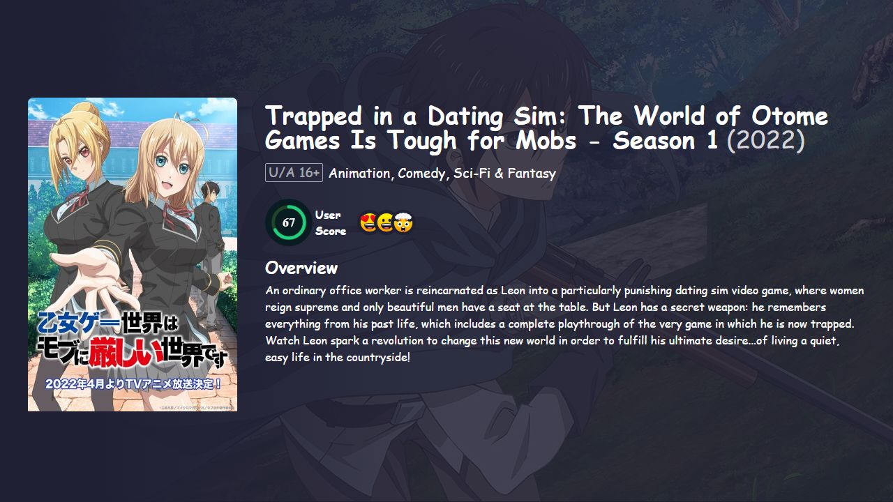 Trapped in a Dating Sim: The World of Otome Games Is Tough for Mobs Season 1 Hindi Dubbed