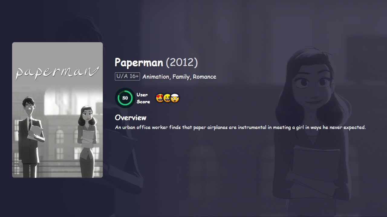 Paperman (2012) English Dubbed
