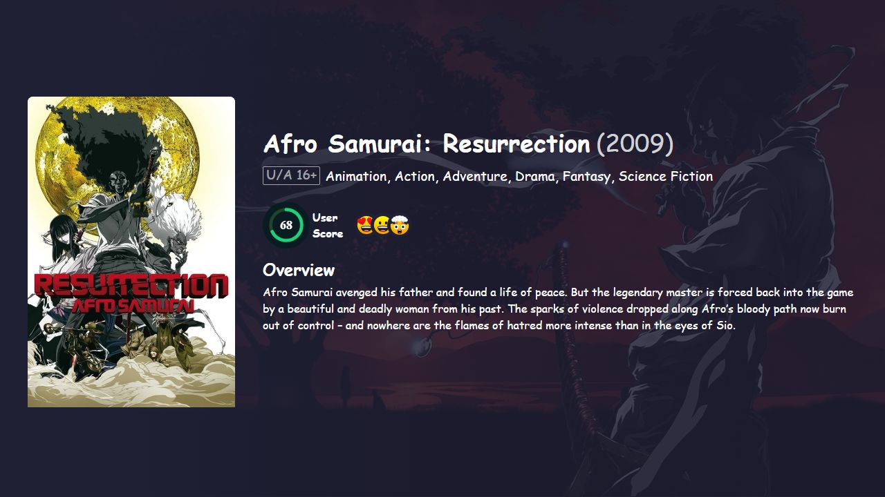 Afro Samurai: Resurrection (2009) English Dubbed