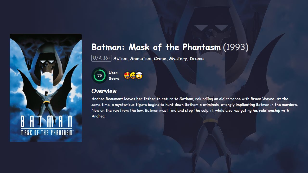 Batman: Mask of the Phantasm (1993) Hindi Dubbed