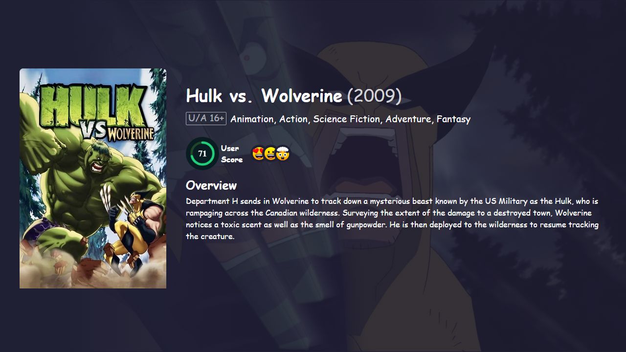 Hulk vs. Wolverine (2009) Hindi Dubbed