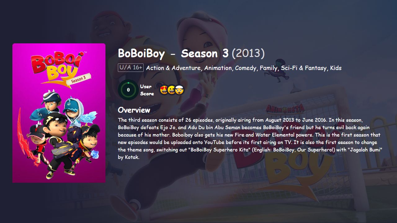 BoBoiBoy Season 3 Hindi Dubbed