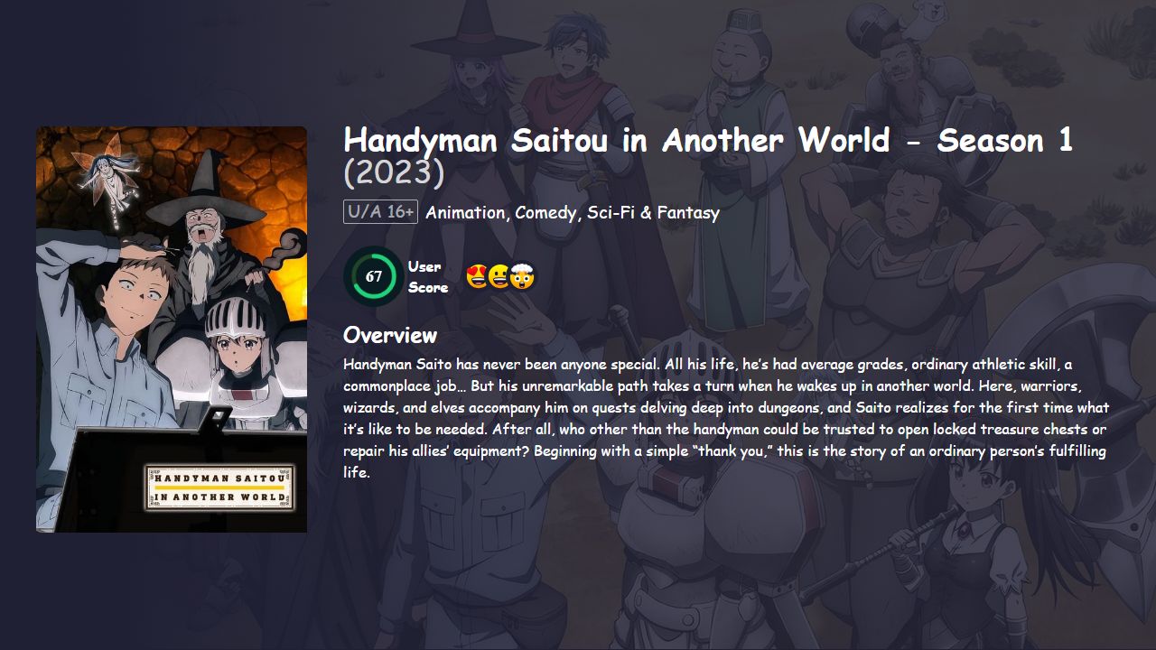 Handyman Saitou in Another World Season 1 Hindi Dubbed