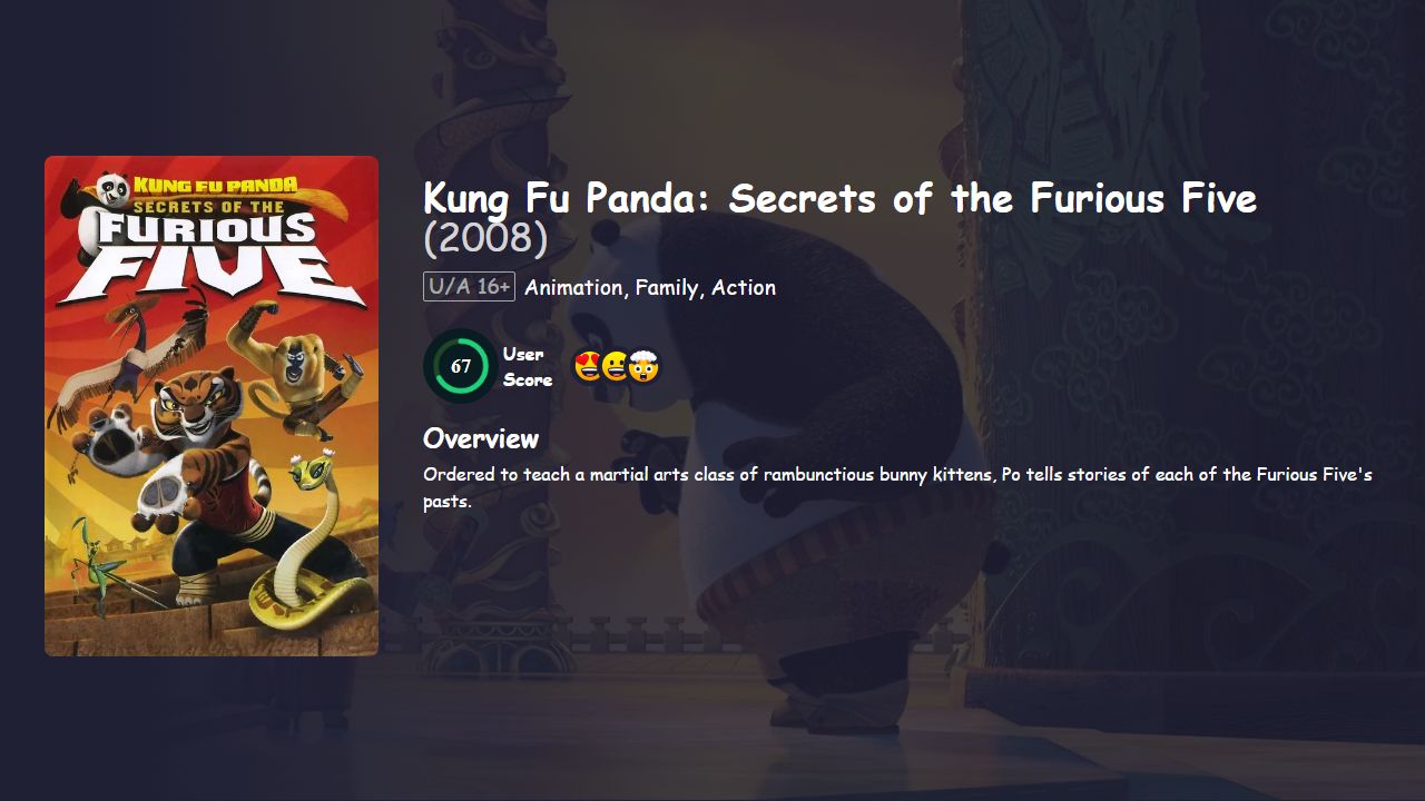 Kung Fu Panda: Secrets of the Furious Five (2008) English Dubbed