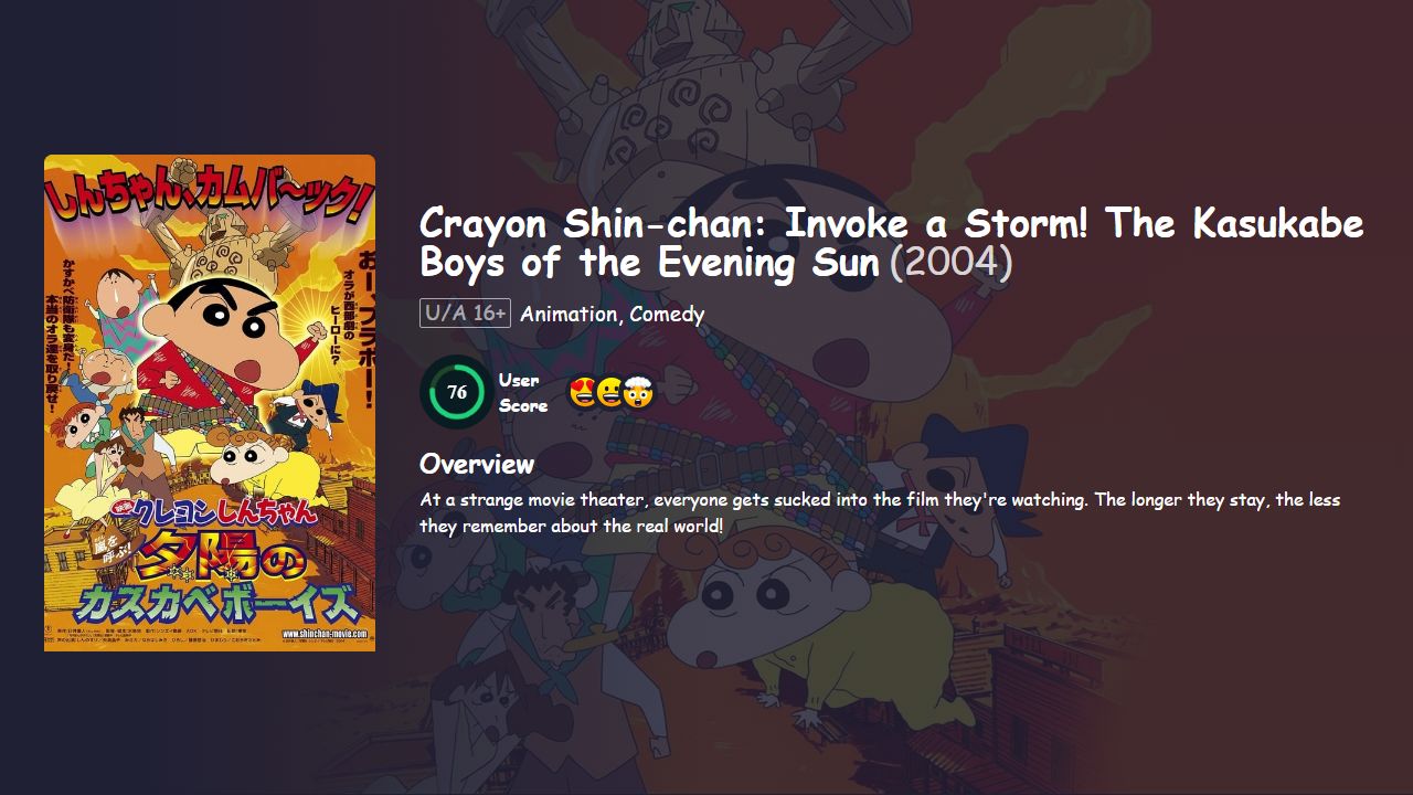 Crayon Shin-chan: Invoke a Storm! The Kasukabe Boys of the Evening Sun (2004) Hindi Dubbed